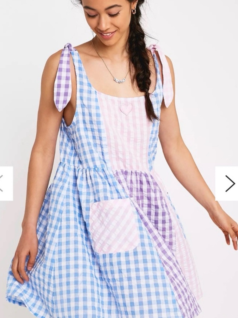 Lazy Oaf Pink, Blue & White Gingham Dress